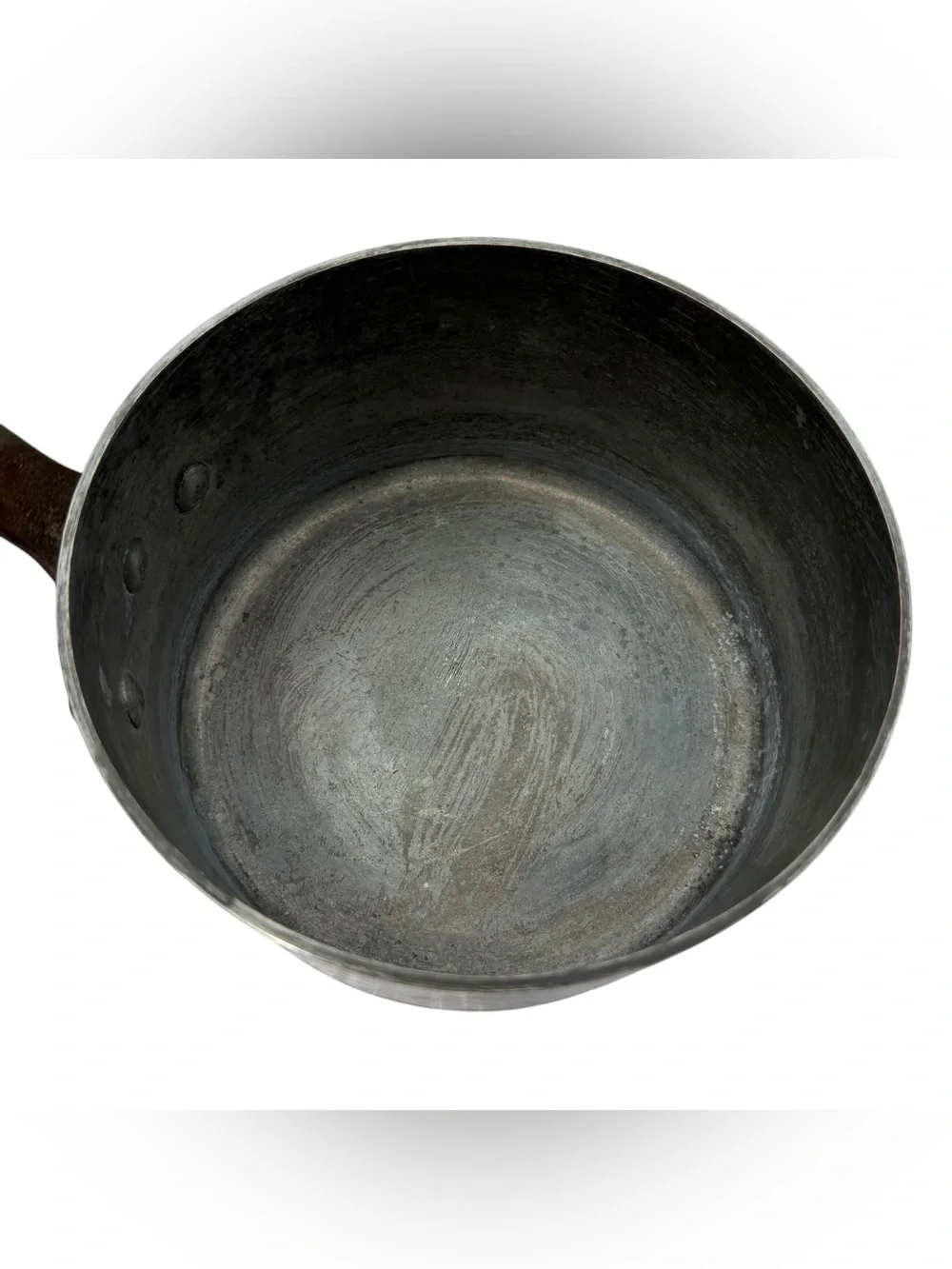 Vintage French Hammered Copper Saucepan Cast Iron Handle Made France 7.5 Inch